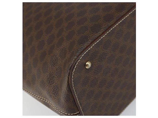 Céline Borsa a mano in tela Macadam CELINE in pelle PVC marrone oro Auth 161274 D'oro - vista 14