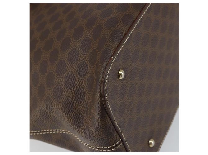 Céline Borsa a mano in tela Macadam CELINE in pelle PVC marrone oro Auth 161274 D'oro - vista 16