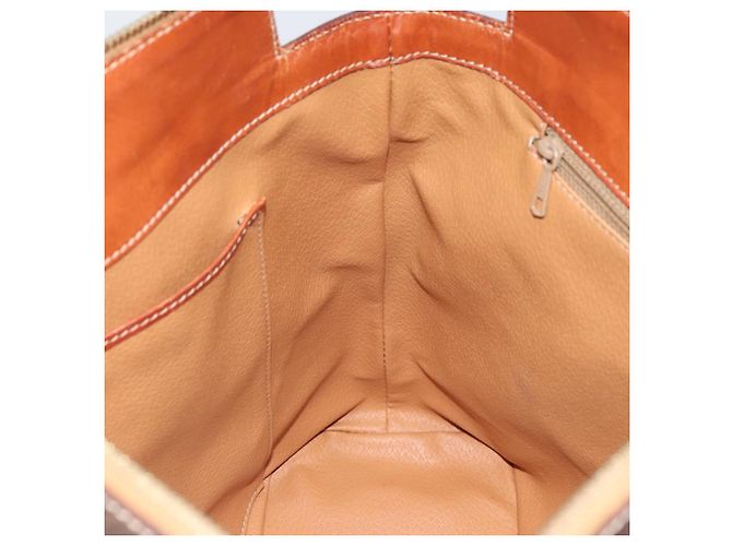 Céline Borsa a mano in tela Macadam CELINE in pelle PVC marrone oro Auth 161274 D'oro - vista 20
