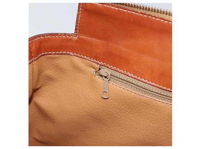 Céline Borsa a mano in tela Macadam CELINE in pelle PVC marrone oro Auth 161274 D'oro - vista 21