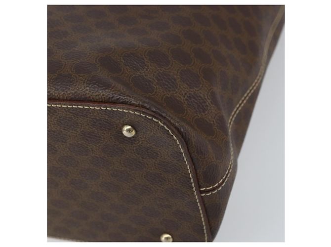 Céline Borsa a mano in tela Macadam CELINE in pelle PVC marrone oro Auth 161274 D'oro - vista 9