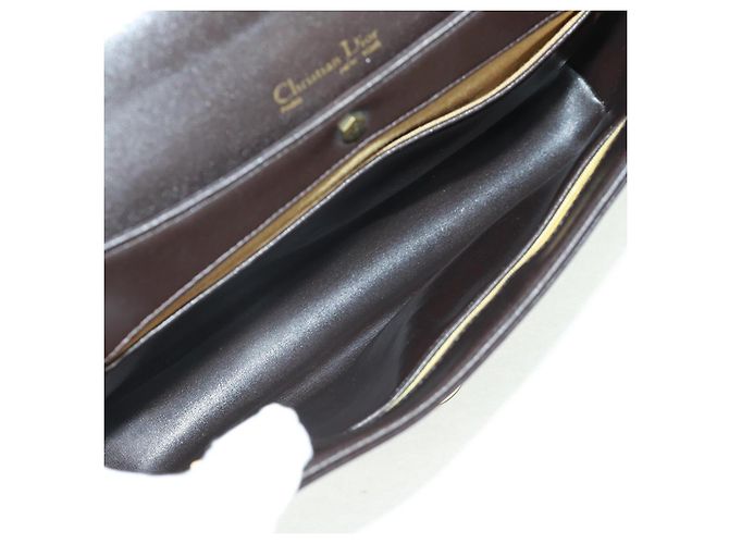 Borsa a mano Christian Dior in pelle di vitello 2 in 1 nera e oro Auth 160831 Nero D'oro - vista 12