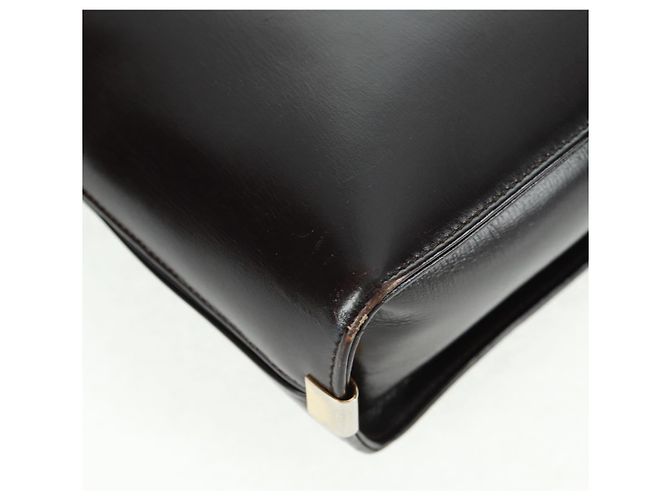 Borsa a mano Christian Dior in pelle di vitello 2 in 1 nera e oro Auth 160831 Nero D'oro - vista 16