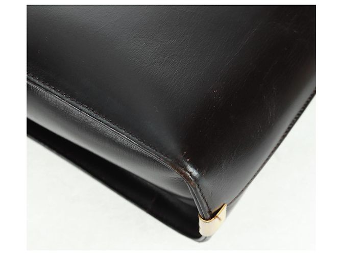 Borsa a mano Christian Dior in pelle di vitello 2 in 1 nera e oro Auth 160831 Nero D'oro - vista 17
