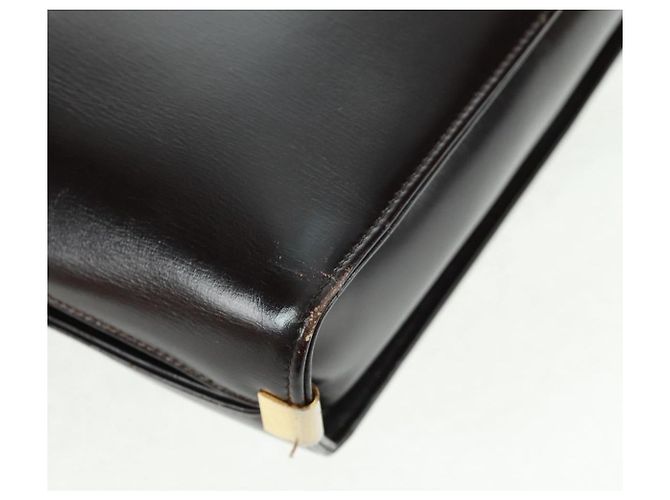 Borsa a mano Christian Dior in pelle di vitello 2 in 1 nera e oro Auth 160831 Nero D'oro - vista 18