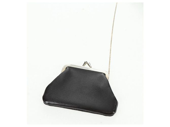 Borsa a mano Christian Dior in pelle di vitello 2 in 1 nera e oro Auth 160831 Nero D'oro - vista 21