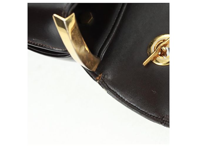 Borsa a mano Christian Dior in pelle di vitello 2 in 1 nera e oro Auth 160831 Nero D'oro - vista 27