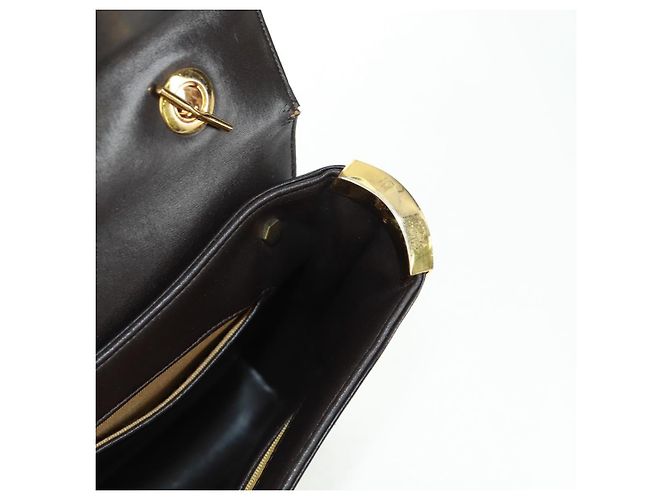 Borsa a mano Christian Dior in pelle di vitello 2 in 1 nera e oro Auth 160831 Nero D'oro - vista 29