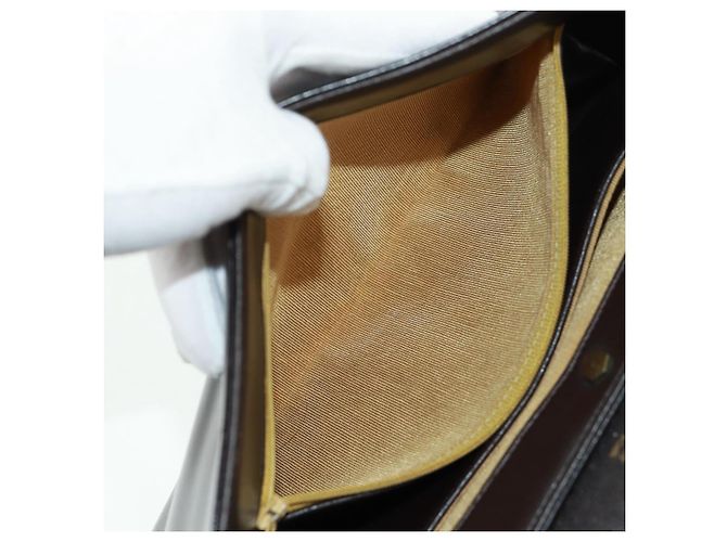 Borsa a mano Christian Dior in pelle di vitello 2 in 1 nera e oro Auth 160831 Nero D'oro - vista 32