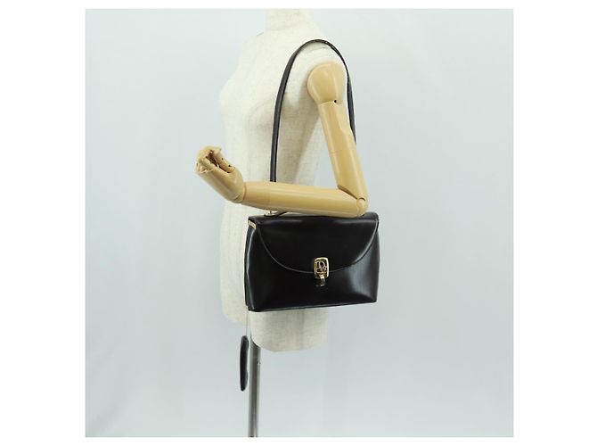 Borsa a mano Christian Dior in pelle di vitello 2 in 1 nera e oro Auth 160831 Nero D'oro - vista 33