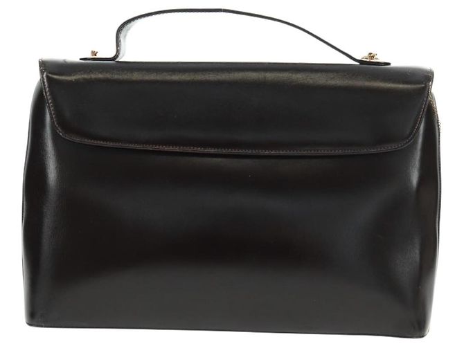 Borsa a mano Christian Dior in pelle di vitello 2 in 1 nera e oro Auth 160831 Nero D'oro - vista 4