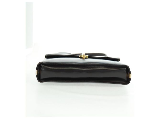 Borsa a mano Christian Dior in pelle di vitello 2 in 1 nera e oro Auth 160831 Nero D'oro - vista 7