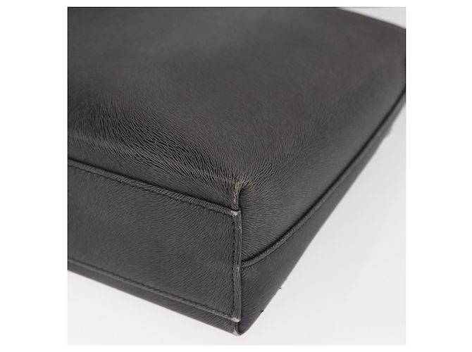 Borsa a Spalla Gancini in Pelle Grigia Argento Salvatore Ferragamo Auth hk3307 - vista 16
