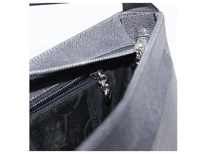 Borsa a Spalla Gancini in Pelle Grigia Argento Salvatore Ferragamo Auth hk3307 - vista 20