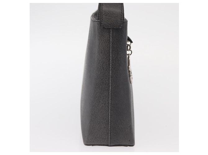 Borsa a Spalla Gancini in Pelle Grigia Argento Salvatore Ferragamo Auth hk3307 - vista 4