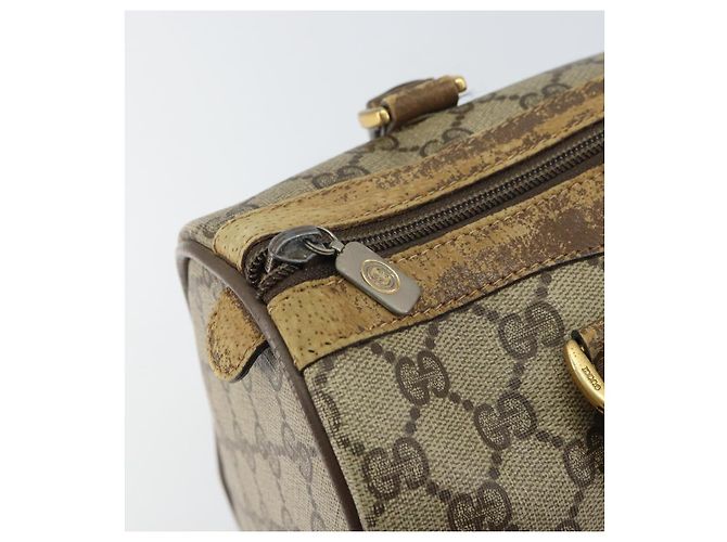 Borsa Boston in PVC beige e oro della linea Sherry GG Supreme di GUCCI 40 02 006 Auth 161096 D'oro - vista 18