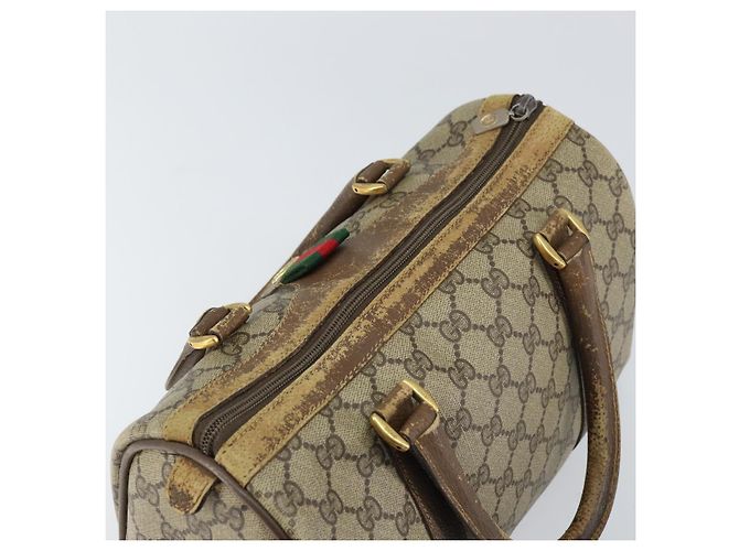 Borsa Boston in PVC beige e oro della linea Sherry GG Supreme di GUCCI 40 02 006 Auth 161096 D'oro - vista 6