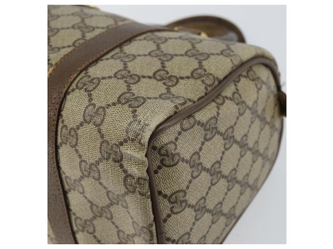 Borsa Boston in PVC beige e oro della linea Sherry GG Supreme di GUCCI 40 02 006 Auth 161096 D'oro - vista 9