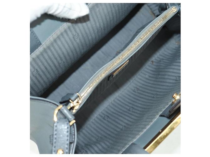 FENDI Borsa a mano To joule in pelle 2 in 1 grigia oro Auth 160854 Marrone D'oro - vista 11