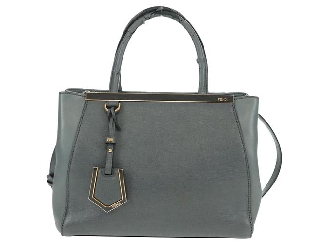FENDI Borsa a mano To joule in pelle 2 in 1 grigia oro Auth 160854 Marrone D'oro - vista 13