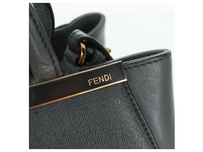FENDI Borsa a mano To joule in pelle 2 in 1 grigia oro Auth 160854 Marrone D'oro - vista 20