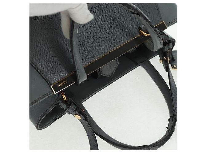 FENDI Borsa a mano To joule in pelle 2 in 1 grigia oro Auth 160854 Marrone D'oro - vista 6