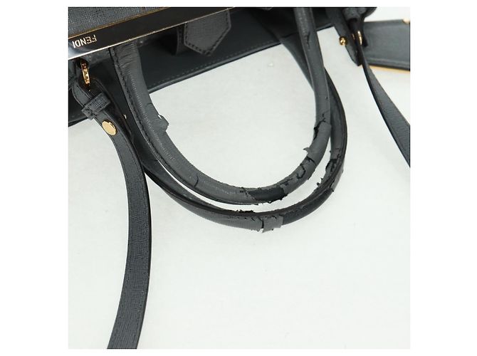 FENDI Borsa a mano To joule in pelle 2 in 1 grigia oro Auth 160854 Marrone D'oro - vista 7