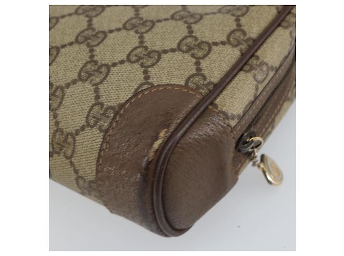GUCCI GG Supreme Clutch Bag PVC Beige Auth hk3292 - vista 15