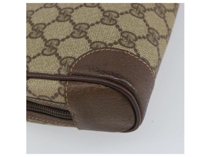 GUCCI GG Supreme Clutch Bag PVC Beige Auth hk3292 - vista 16