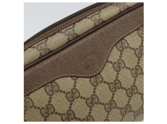GUCCI GG Supreme Clutch Bag PVC Beige Auth hk3292 - vista 17