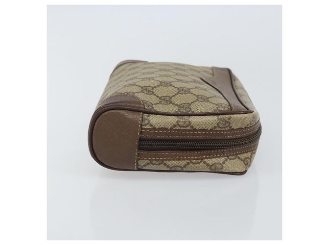 GUCCI GG Supreme Clutch Bag PVC Beige Auth hk3292 - vista 3