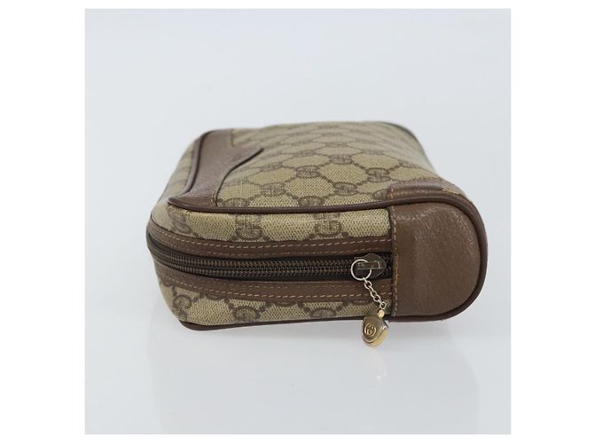 GUCCI GG Supreme Clutch Bag PVC Beige Auth hk3292 - vista 4