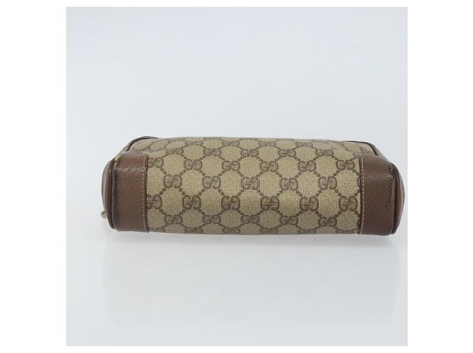 GUCCI GG Supreme Clutch Bag PVC Beige Auth hk3292 - vista 6