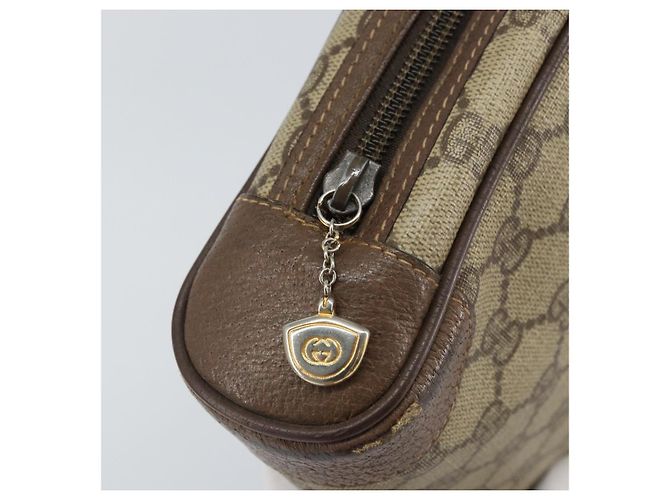 GUCCI GG Supreme Clutch Bag PVC Beige Auth hk3292 - vista 8