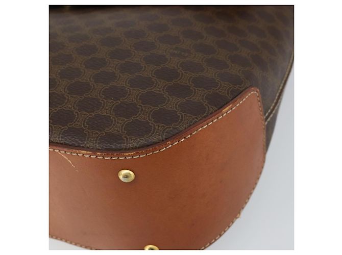 Céline Borsa a mano in tela Macadam CELINE in pelle PVC 2 in 1 marrone oro Auth 161500 D'oro - vista 10