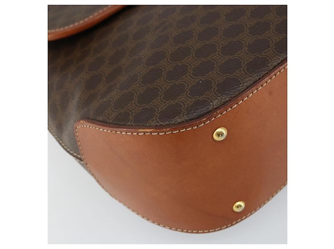 Céline Borsa a mano in tela Macadam CELINE in pelle PVC 2 in 1 marrone oro Auth 161500 D'oro - vista 15