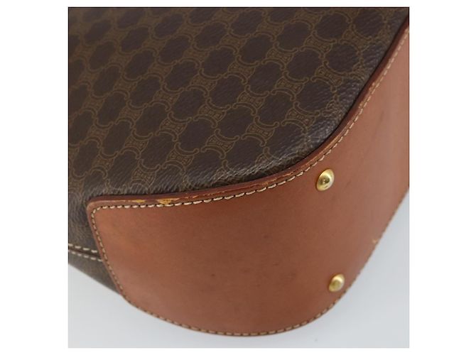 Céline Borsa a mano in tela Macadam CELINE in pelle PVC 2 in 1 marrone oro Auth 161500 D'oro - vista 17