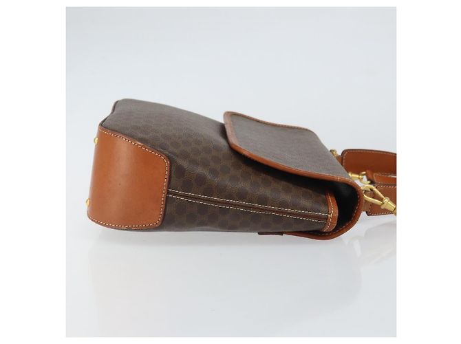 Céline Borsa a mano in tela Macadam CELINE in pelle PVC 2 in 1 marrone oro Auth 161500 D'oro - vista 3