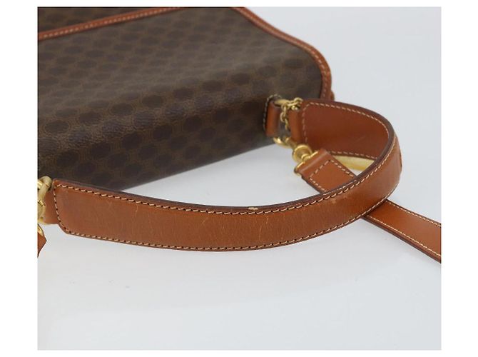 Céline Borsa a mano in tela Macadam CELINE in pelle PVC 2 in 1 marrone oro Auth 161500 D'oro - vista 7