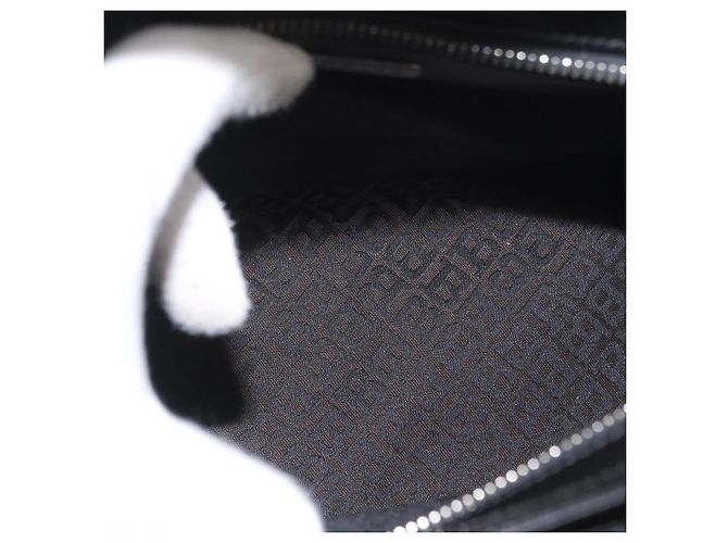 BALLY Bolso de mano de cuero negro plateado Auth 161058 Plata - vista 10