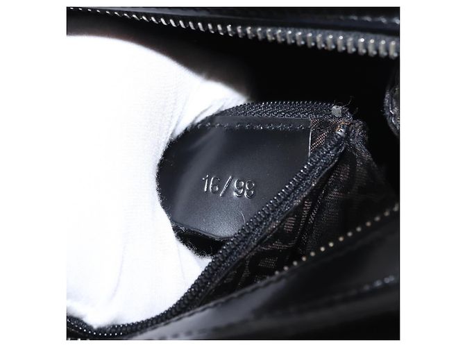 BALLY Bolso de mano de cuero negro plateado Auth 161058 Plata - vista 12