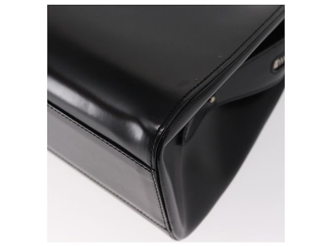 BALLY Bolso de mano de cuero negro plateado Auth 161058 Plata - vista 16