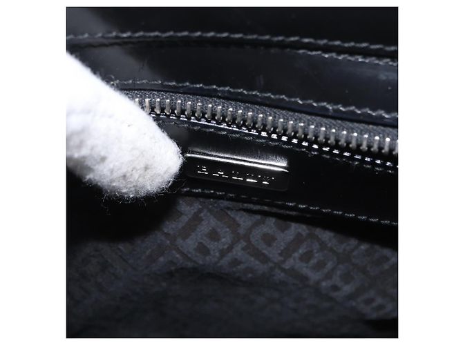 BALLY Bolso de mano de cuero negro plateado Auth 161058 Plata - vista 18