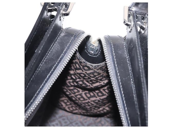 BALLY Bolso de mano de cuero negro plateado Auth 161058 Plata - vista 19