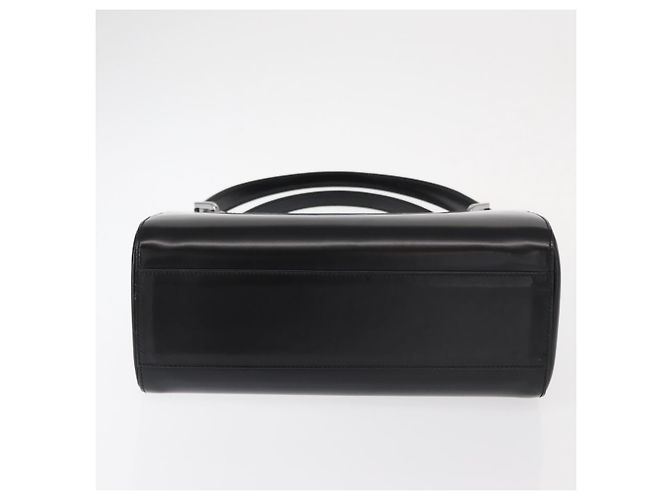 BALLY Bolso de mano de cuero negro plateado Auth 161058 Plata - vista 5