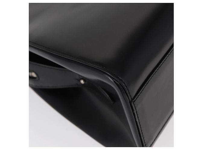 BALLY Bolso de mano de cuero negro plateado Auth 161058 Plata - vista 9