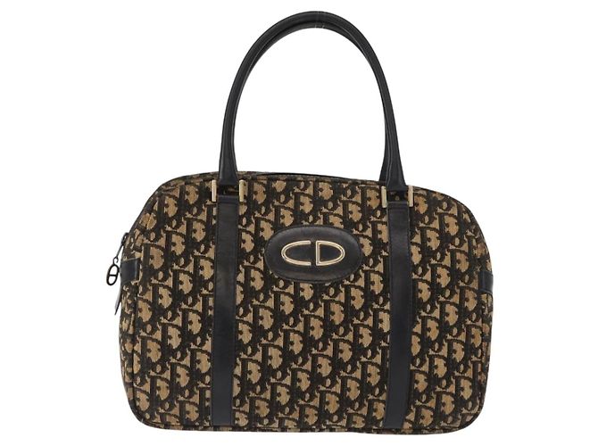 Borsa Boston in tela Trotter Christian Dior blu Auth 160915 Blu navy - vista 13