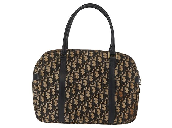 Borsa Boston in tela Trotter Christian Dior blu Auth 160915 Blu navy - vista 2