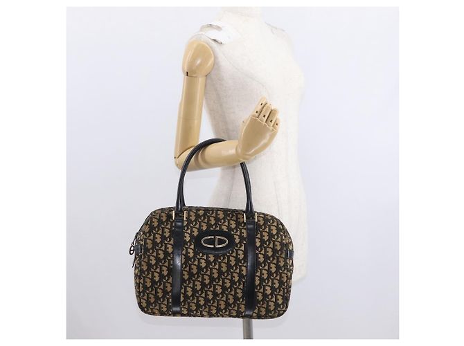 Borsa Boston in tela Trotter Christian Dior blu Auth 160915 Blu navy - vista 23