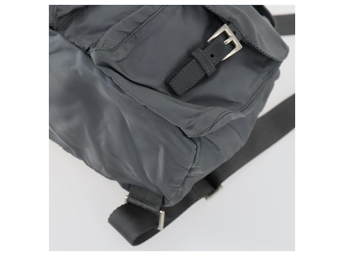 PRADA Rucksack aus grauem Nylon mit Silber authentisch gh1547 Braun - Ansicht 16